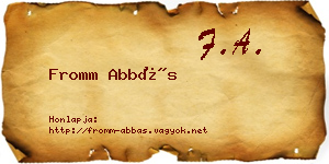 Fromm Abbás névjegykártya